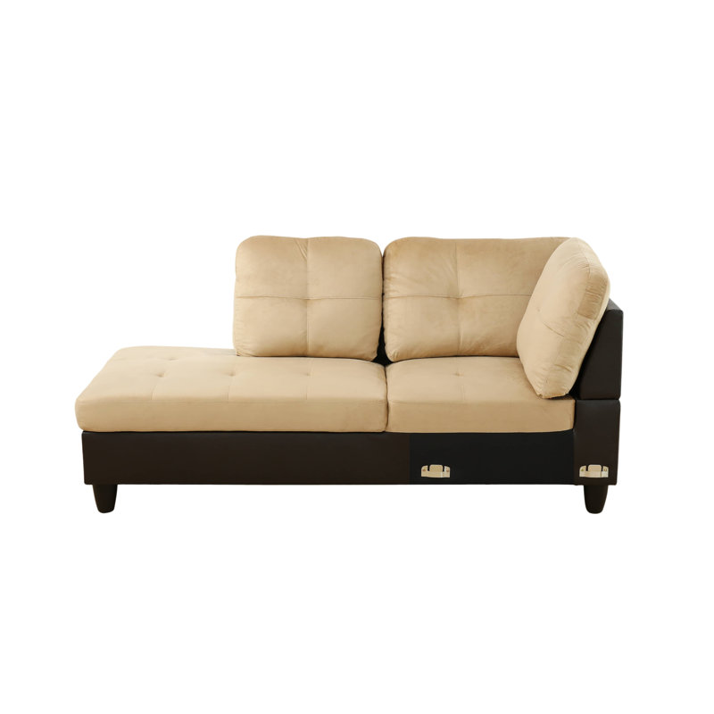 Larelle 103.5" Wide  Sofa & Chaise, Taupe Microfiber/Microsuede, Left Hand Facing