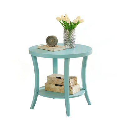 Perth Contemporary Round Shelf End Table