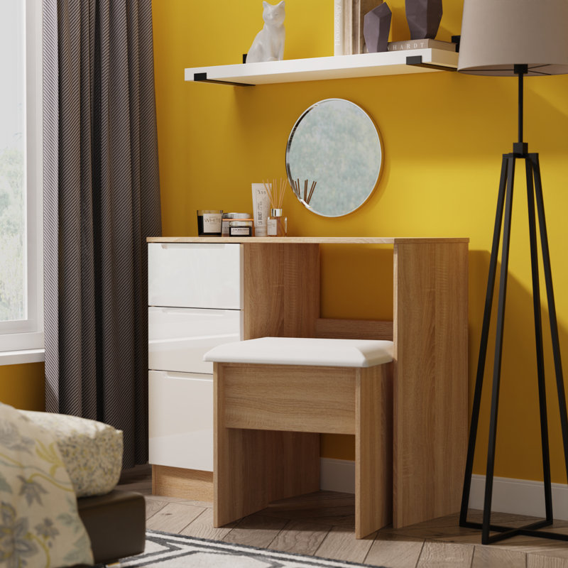 Bisma Dressing Table, White/Oak