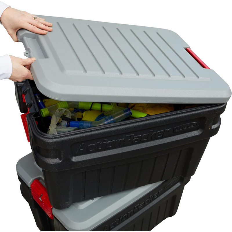 Rubbermaid Action Packer Heavy Duty Storage Totes with Lids, 2