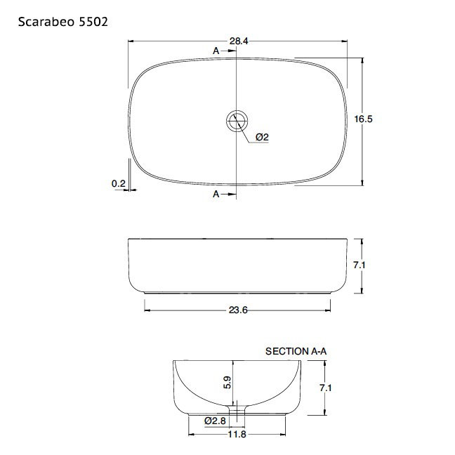 Scarabeo by Nameeks Moon 16.5 " Ceramic Oval Bathroom Sink