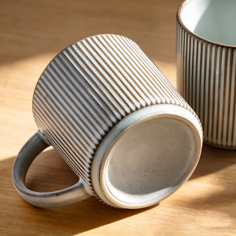Ensemble de 4 tasses en grès 4 pièces 4 pièces (ensemble de 4), Bleu fumée
