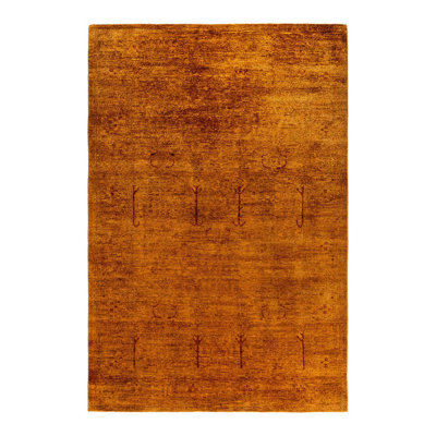 Overyed One-of-a-Kind Rectangle 6' X 8'8" New Age Wool Area Rug Gold/Brown