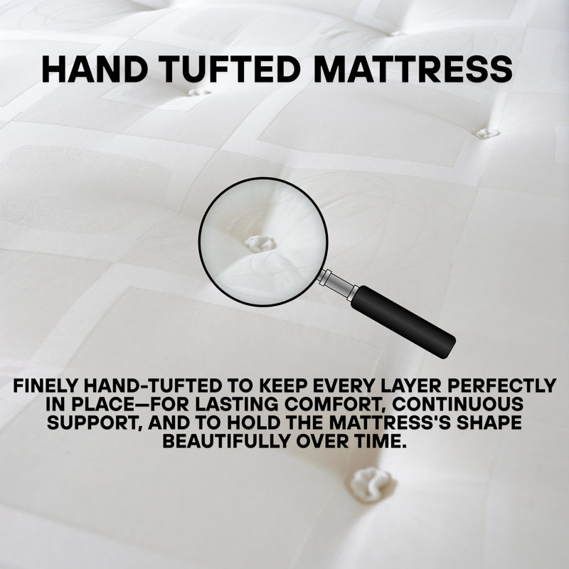 Myer Adams 9 Inch / 22CM Open Coil Mattress Dual Sided with Handle, Tufted, Medium-Firm Feel. , Super King (6')
