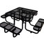 Table de pique-nique carrée en acier 46 "avec support de parasol Annalysa - pratique et esthétique pour les rassemblements en plein air-121507089