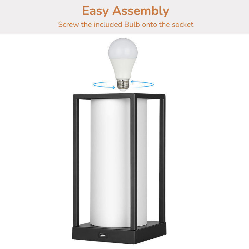 Lampe de table 11,4 "avec USB Montego, White