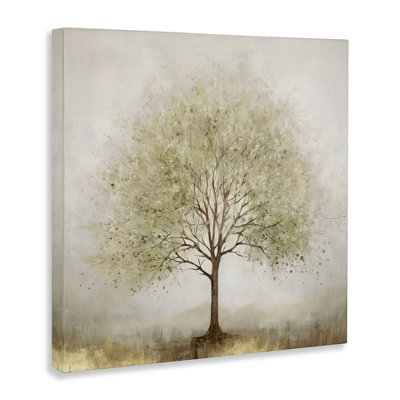 Art mural sur toile arbre brumeux solitaire, design par Irena Orlov