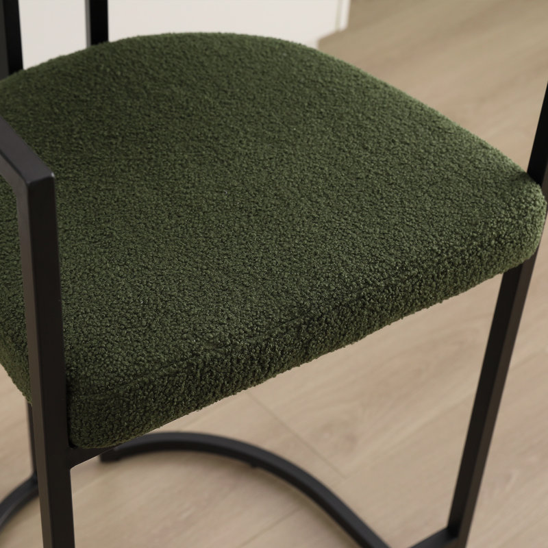 Tabouret Kojno, Tabouret de comptoir (siège d'une hauteur de 26 p, Siège vert / cadre noir