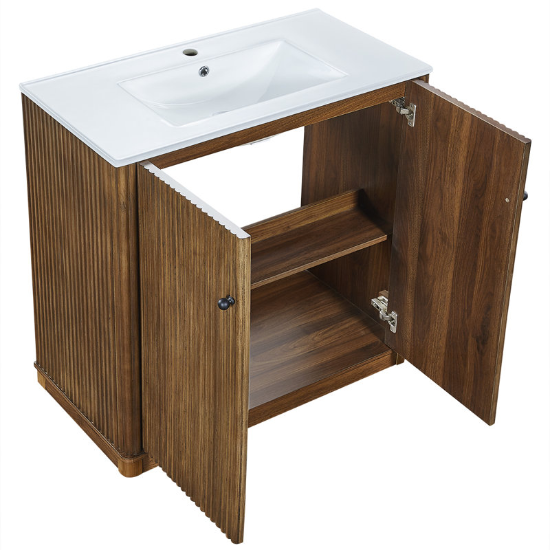Meuble-lavabo 36 po en chêne brun, Chêne brun