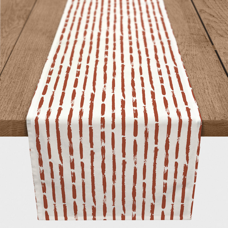 Conswella Rectangle Striped Polyester Table Runner, 16" D x 72" L, Brown