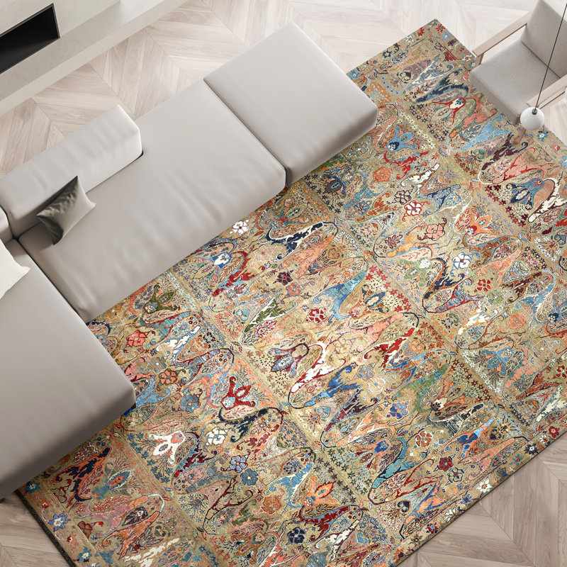 Tapis chameau noué à la main de haute qualité, Rectangle 14 pi x 20 pi