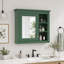 Armoire à pharmacie murale moderne pour salle de bain avec miroir et 3 tablettes ouvertes (meuble-lavabo non inclus).-1308990632