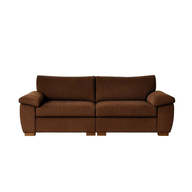 2 Seater Corduroy Sofa, Brown