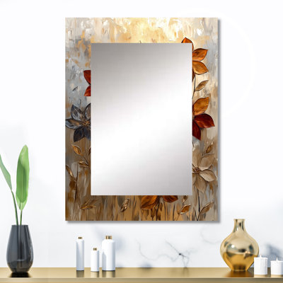 Fantasy Dahlia Flower Field I - miroir mural unique Dahlia, miroir traditionnel, impression sur métal
