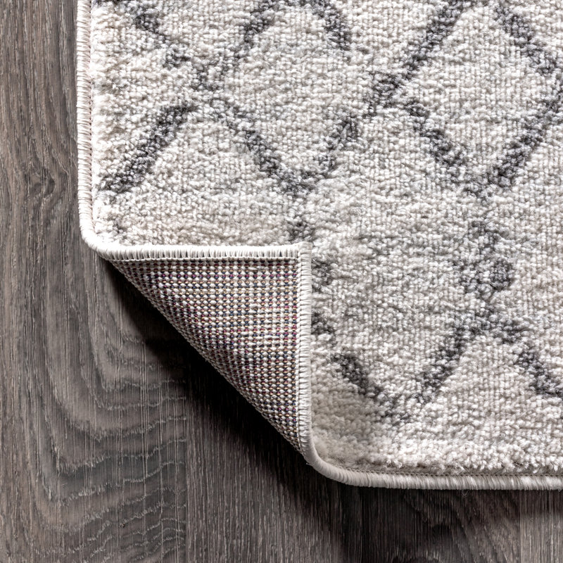 Tapis crème / gris Kateshia, Rectangle 8 pi 8 po x 12 pi