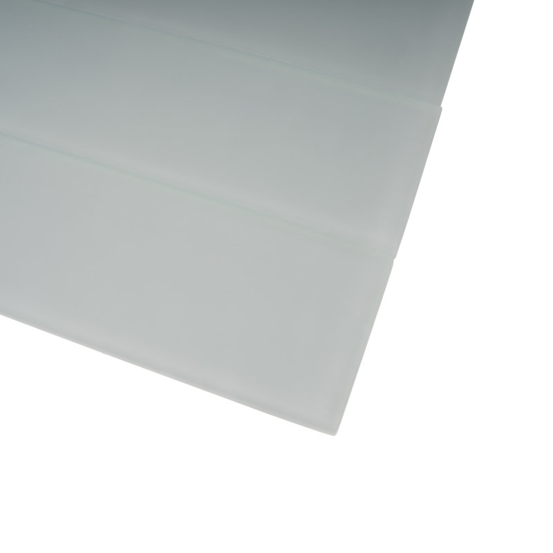 12'' x 3'' Glass Subway Wall Tile, Gray