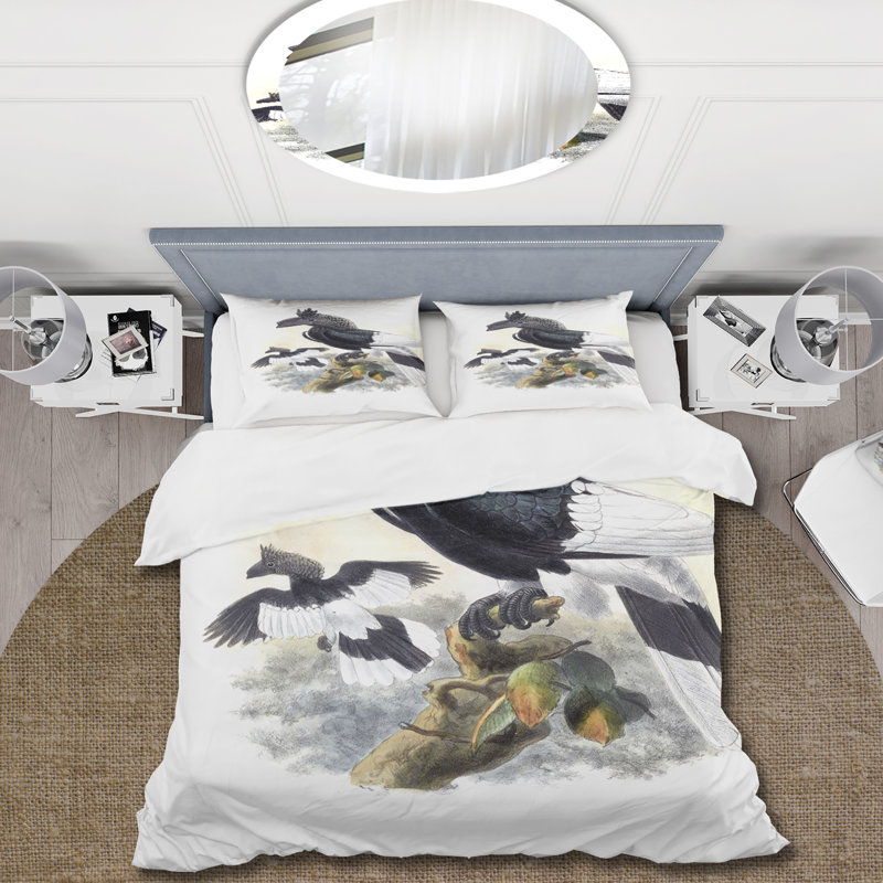 Ensemble de housse de couette Traditional Vintage Birds Vintage - polyester microfibre