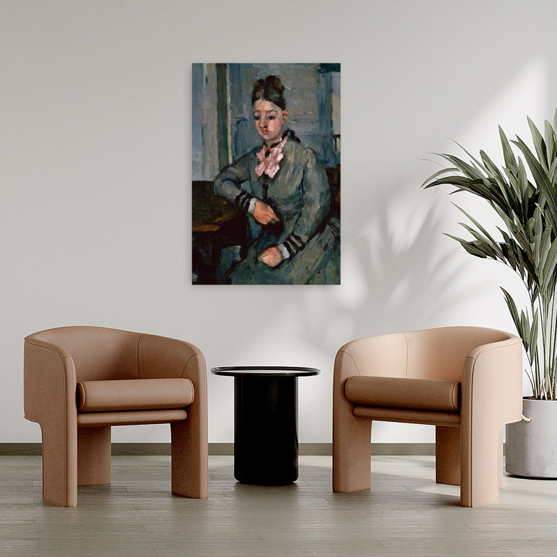 Madame Cézanne appuyée sur une table, vers 1873. Estampe d'art mural abstraite impressionniste contemporaine.
