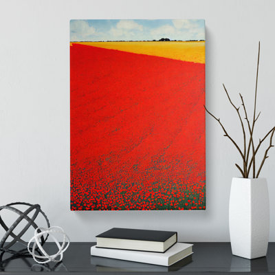 Dauphin Poppy Flower Field Landscape Vol.3 - Wrapped Canvas