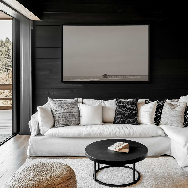 Impression sur toile Atlantic Edge par Nathan Larson, Noir, H 8 po x l 12 po, Cadre flottant