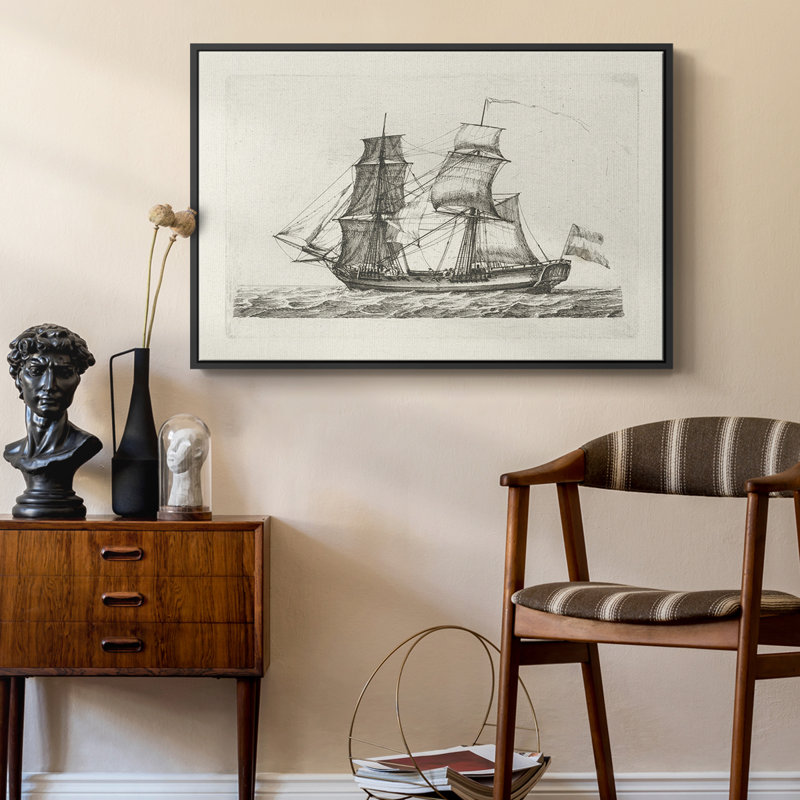 Croquis rétro-LX, H 17 po x l 25 po x P 2 po, Toile avec cadre flottant noir
