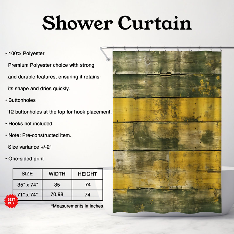 Havasxon Shower Curtain, 74"H x 71"W