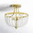 Shellman 3 - Light Crystal Dimmable Beaded Lighting Semi Flush Mount Chandeliers