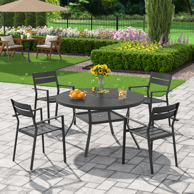4-Person Outdoor Aluminum Patio Dining Set