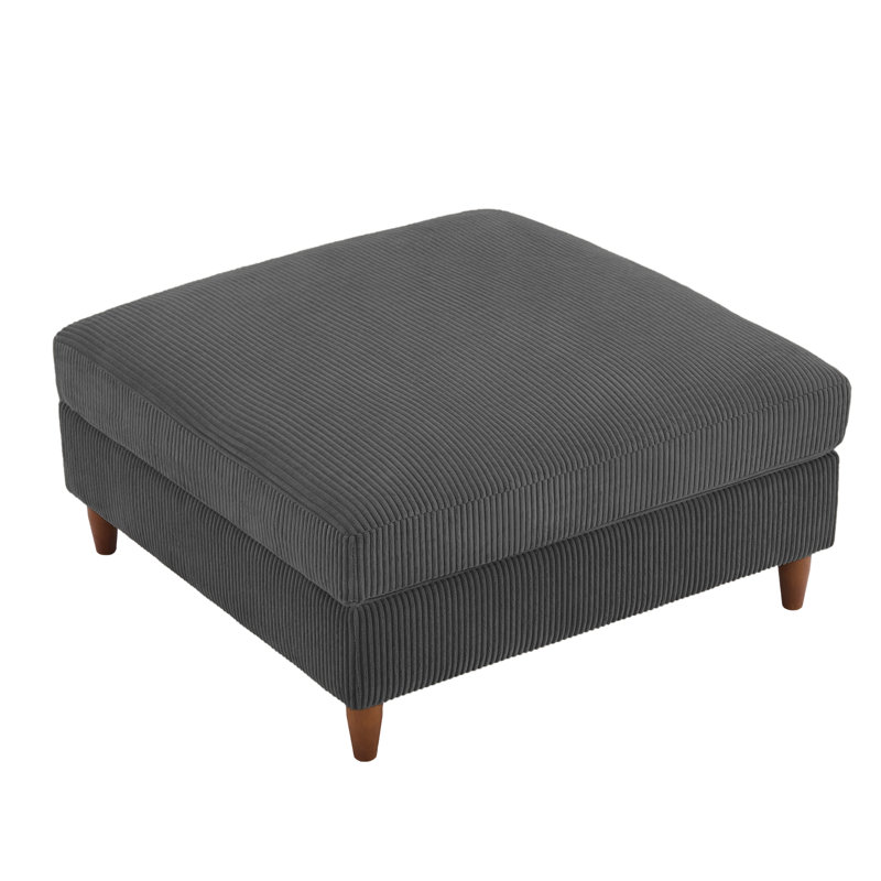 Mordecai 97Cm Wide Square Footstool Ottoman, Grey