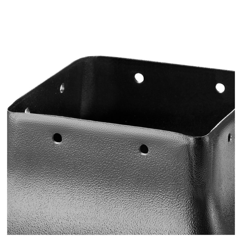 Heavy Duty Powder-Coated Steel Post Base for 4x4 Wood Posts - Rust-Proof Decking Support Bracket with Mounting Hardware (Set of 10)
