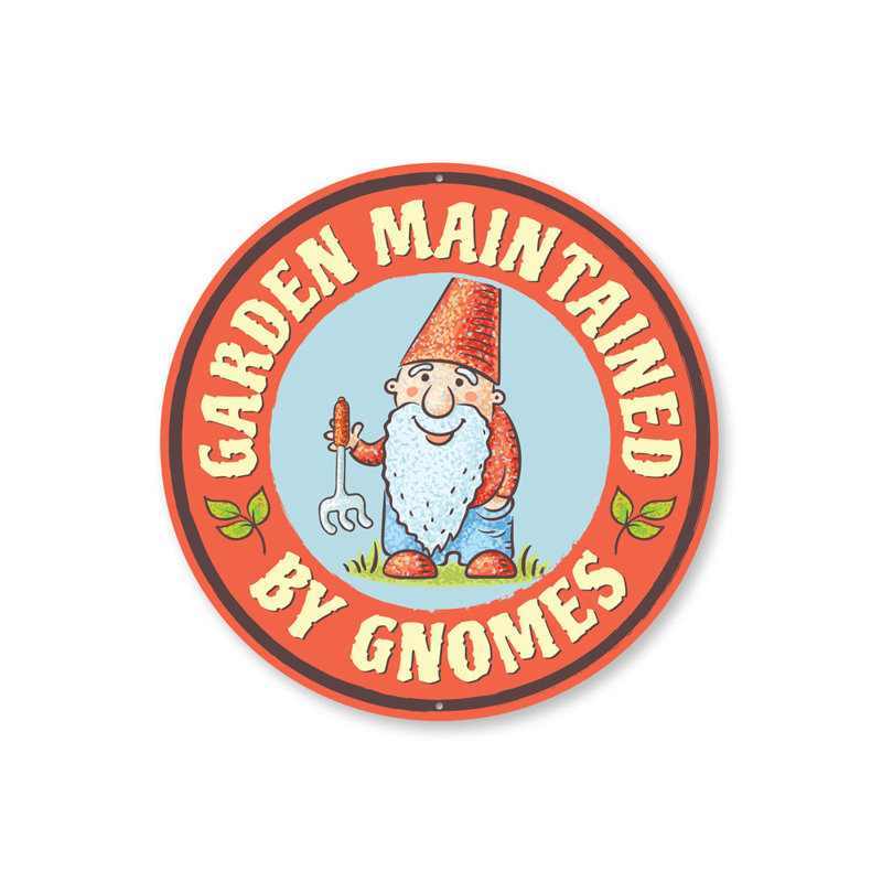 Plaque gnome en aluminium, H 18 po x l 18 po x P 0,06 po