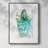 Summer Cactus Framed Print - Solid Wood-1803802219