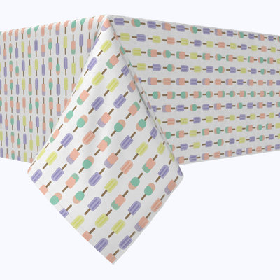 Rectangular Tablecloth, 100% Cotton, 52X104", Pastel Pops