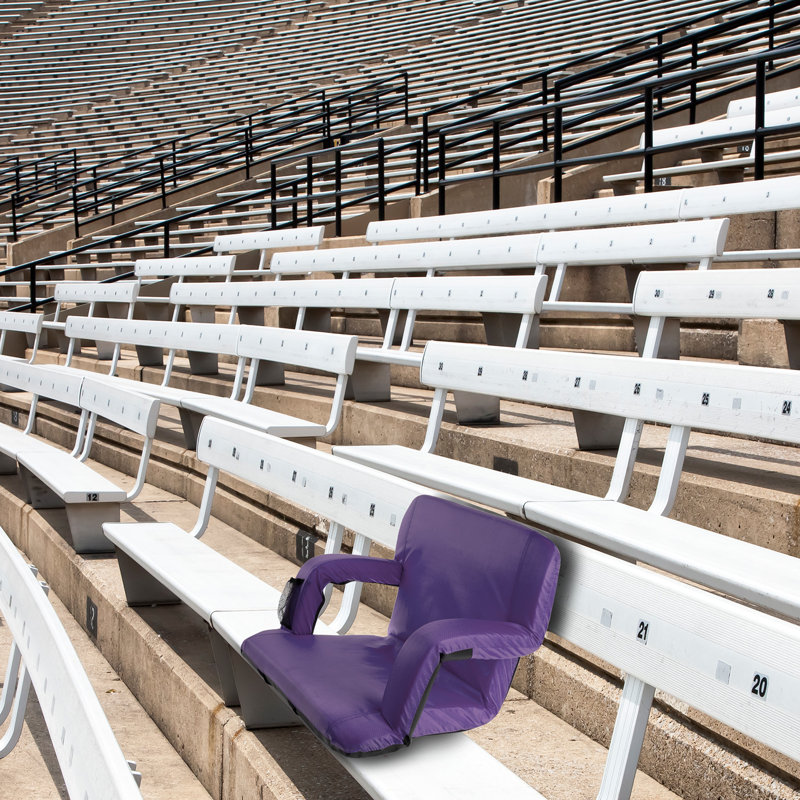 Tobin Wide Stadium Seat Chair  with Padded Back Support, Armrests, 6 Reclining Positions, Purple