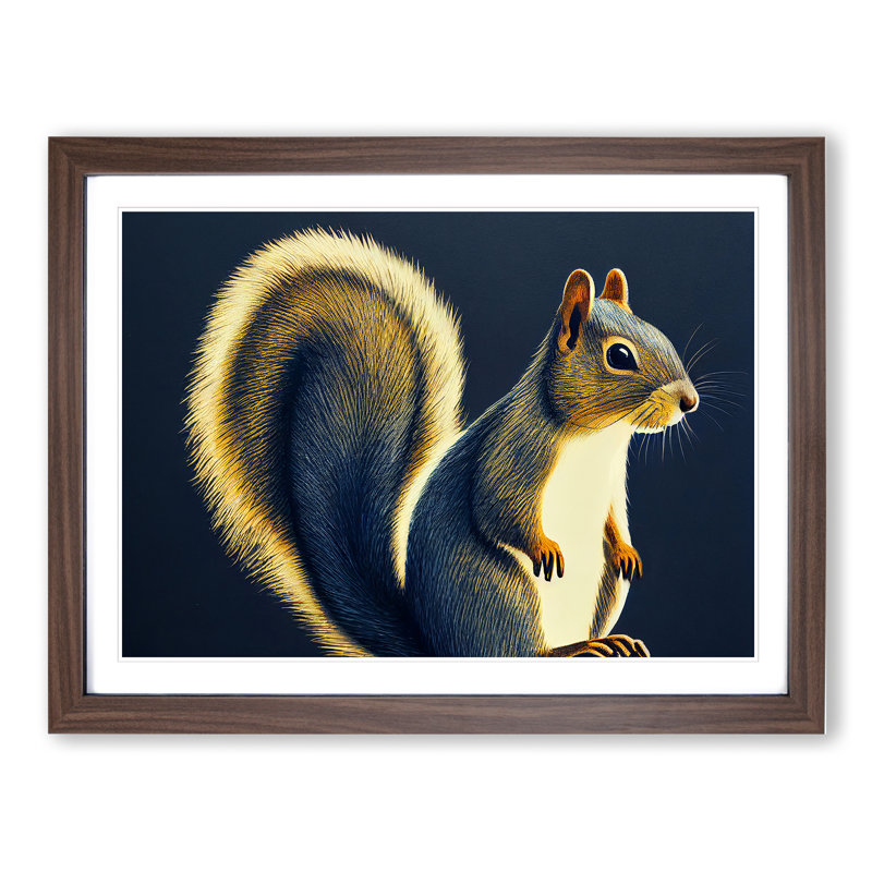 Lovely Squirrel - Single Picture Frame Print, 34cm H x 46cm W, Brown