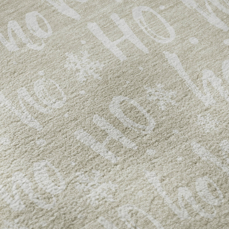 Premium Machine Washable Dockside AMF1814 HoHoHo Snowy Christmas Rug, Rectangle 8' x 10'
