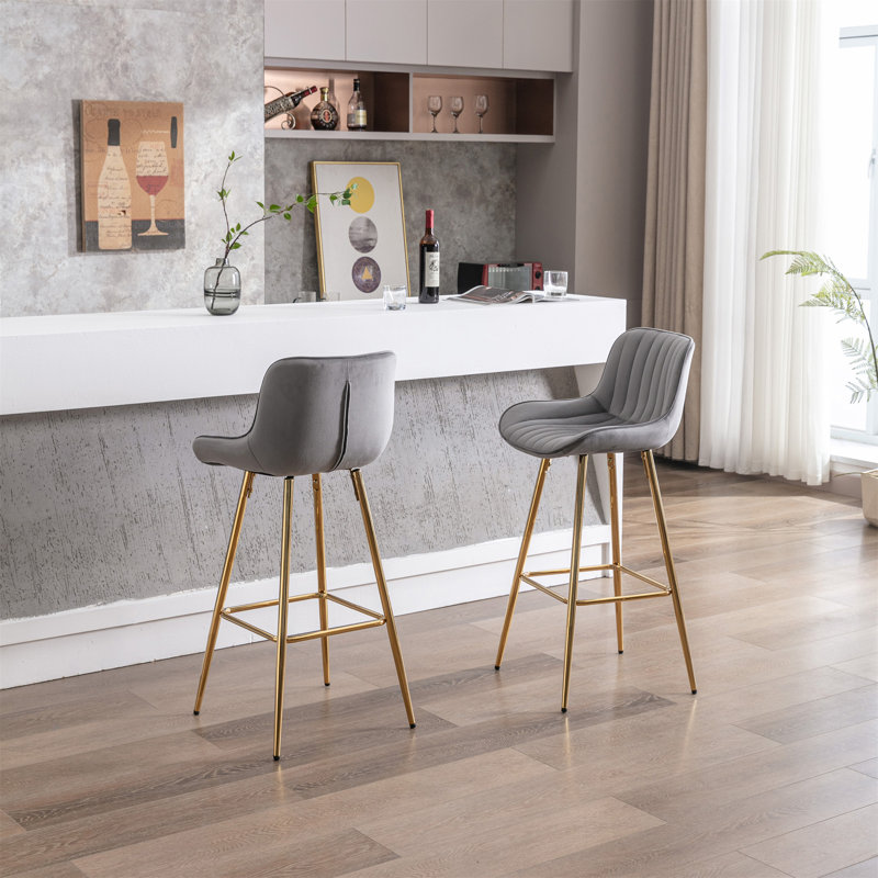 Ensemble de 2 tabourets de bar, Gris, Tabouret de bar (siège d'une hauteur de 30 po)
