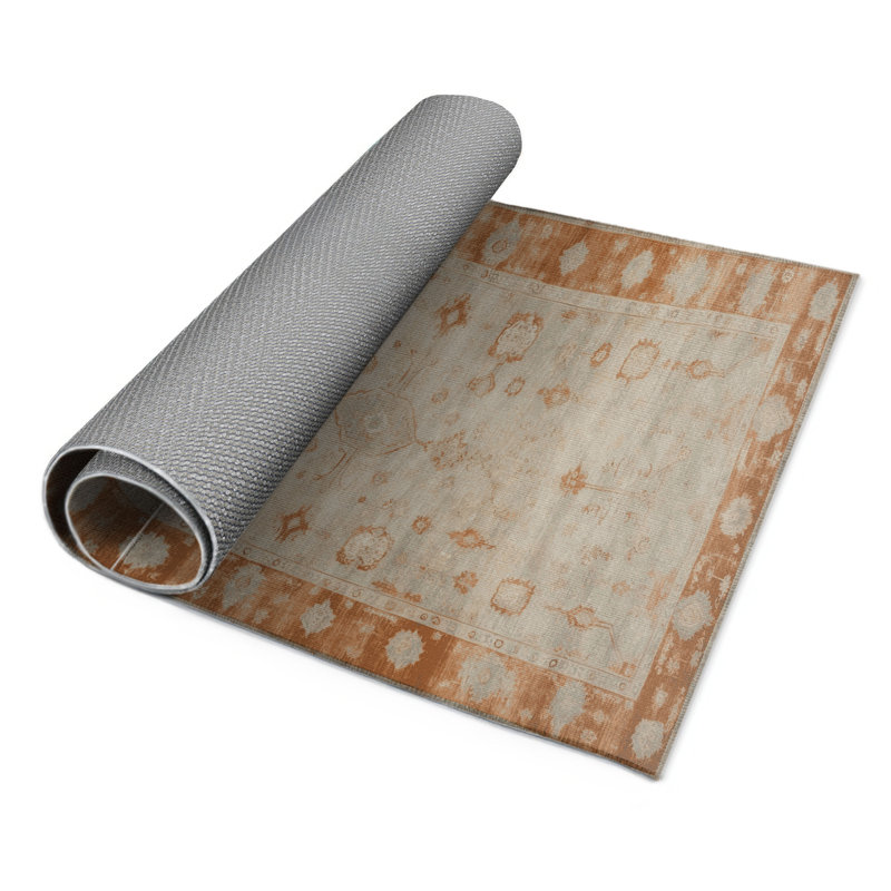 Overdyed Beige Indoor and Outdoor Area Rug, Rectangle 8' x 10'