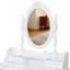 Coiffeuse blanche avec miroir pivotant à 360°, 4 tiroirs de rangement, tabouret confortable, montage facile, idéale pour le maquillage et les soins du visage. Spacieuse et rembourrée.