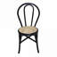 Ensemble de 2 chaises de salle à manger compactes à haut dossier en rotin naturel noir mat pour les espaces de cuisine et de bar