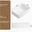 Lavabo vasque rectangulaire au-dessus du comptoir en porcelaine blanche en céramique moderne