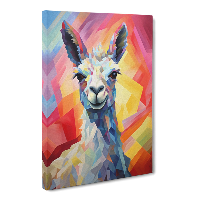 Llama Cubism No.2 - Wrapped Canvas, 50cm H x 35cm W x 3cm D