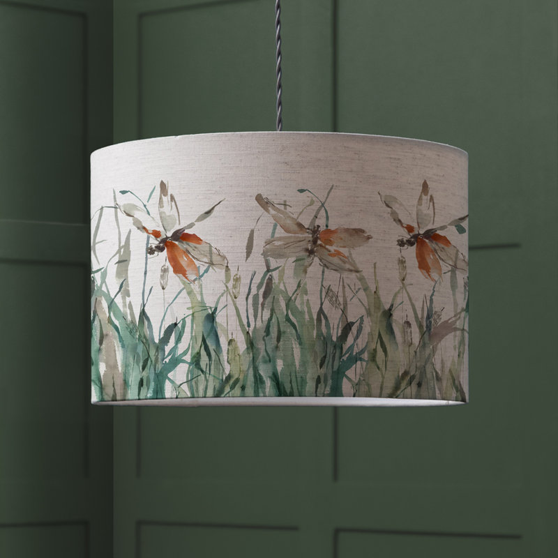 Cotton Round Lamp Shade ( Screw On ), 21cm H x 30cm W x 30cm D, Multicoloured