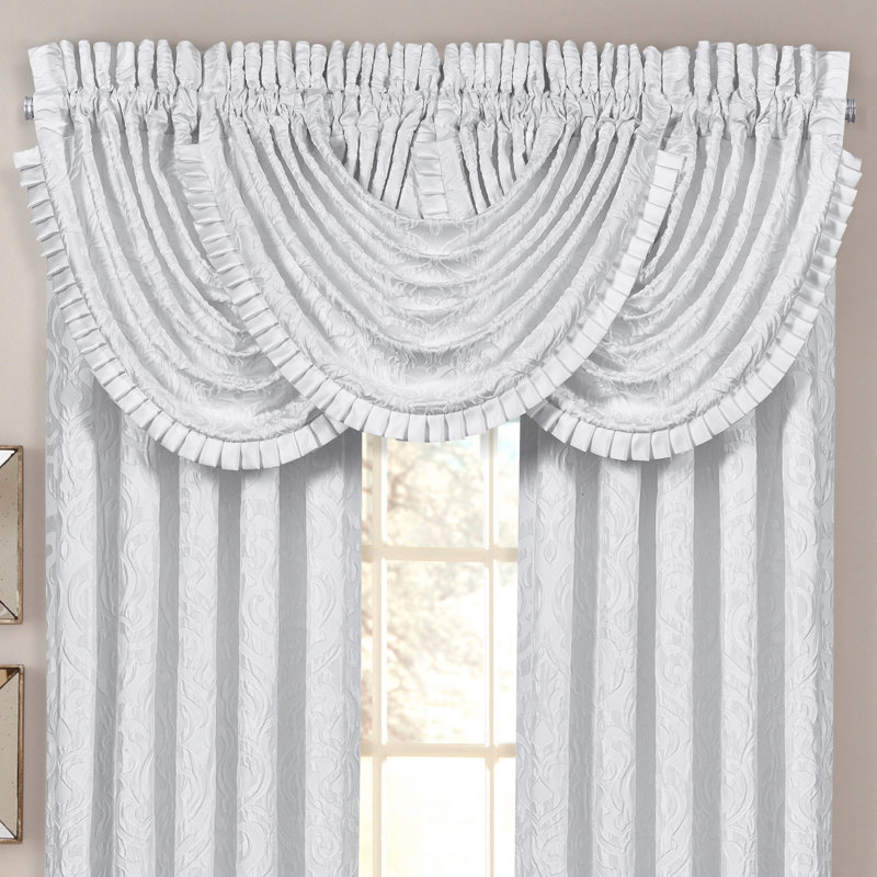 Astoria - White Window Waterfall Valance, White