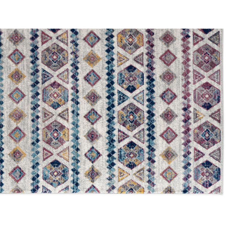 2' X 3' Ivory Geometric Power Loom Area Rug
