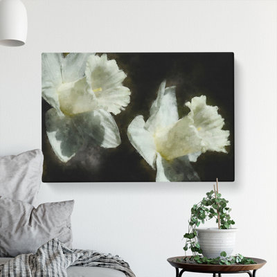 White Daffodils - Wrapped Canvas
