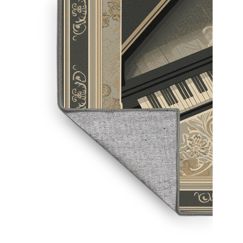 Tapis oriental classique brun et gris lavable à la machine Osnas Piano, 5x8