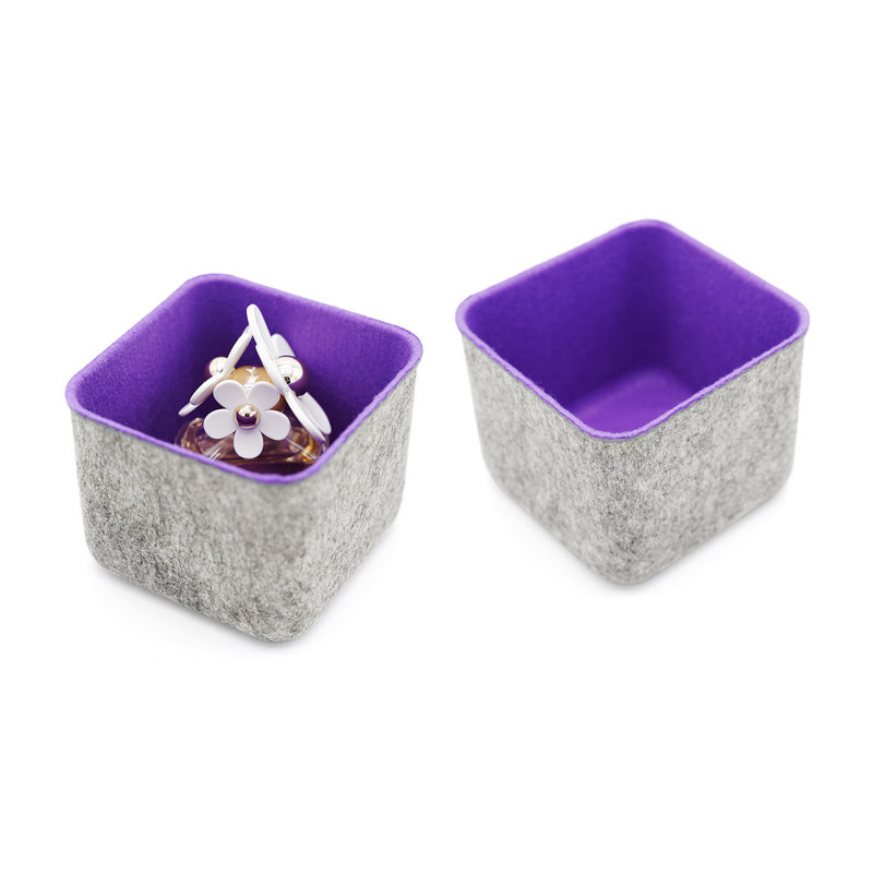 Reuben Felt Desk Organizer, Purple/Gray