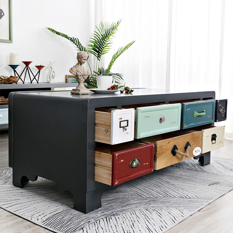 Table basse vintage en bois massif