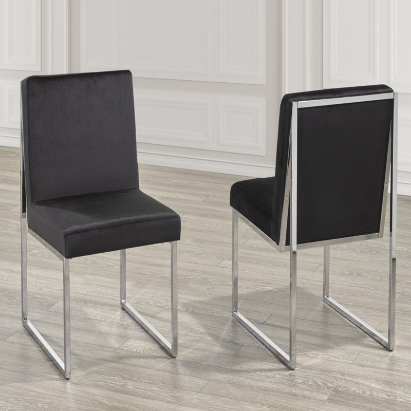 Damine Fabric Upholstered Metal Side Chair